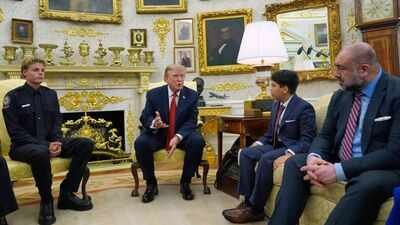 ‘What you did was incredible’: Trump meets California’s teenage lifeguard and the boy he rescued