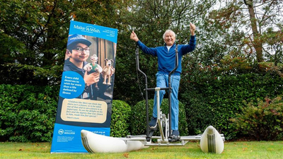 82-year-old Tony Fahey built a ‘walking on water’ machine for a 24-hour world record attempt to raise money for charity﻿ | World News