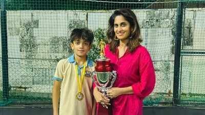 Aadvik Ajith wins football championship: Shalini’s proud mother moment with son’s trophy steals spotlight | Tamil Movie News