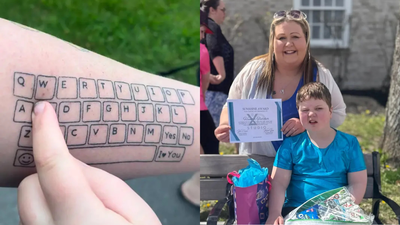 Canadian mom gets a complete keyboard tattooed on her arm so her autistic son can always ‘talk’ to her when his communication device fails | World News