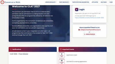 CLAT 2027 applications begin today at consortiumofnlus.ac.in; five-year registration trend shows rising competition for NLU seats