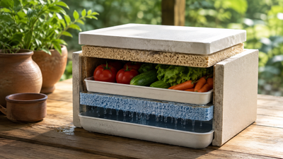 In 2022, MIT researchers built a 4-inch, 3-layer cooler using evaporation and insulation to keep food fresh without electricity |