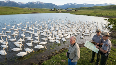 In the 1960s a Montana landowner bought 2 mute swans for private pond. Decades later their flock reached 120; alarming Yellowstone officials |