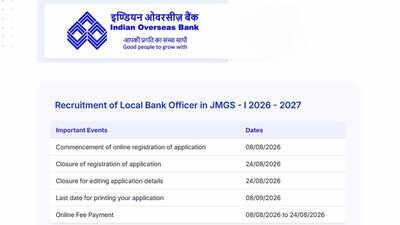 IOB LBO recruitment 2026: Last date today to apply for 250 Local Bank Officer posts; check direct link here