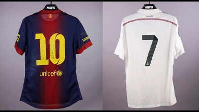 Messi and Ronaldo shirts from same collection go head-to-head at auction, with one selling for six times more | Football News