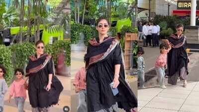 Nayanthara spotted at Mumbai airport with twin sons Uyir and Ulag, ‘Toxic’ actress’ supermom moment wins hearts |