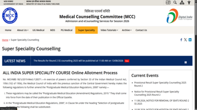 Round 2 seat allotment result out at mcc.nic.in; reporting begins tomorrow