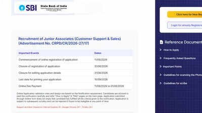 SBI Clerk Recruitment 2026: Notification for 9,766 vacancies released at sbi.bank.in; check important details and direct link here