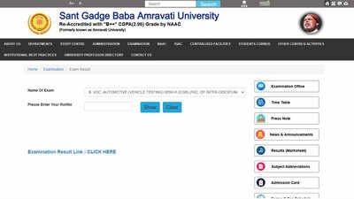 SGBAU Summer results 2026: Check B.E., B.Tech, M.B.A., L.L.B. and M.Sc. results here