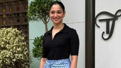 Tamannaah Bhatia stuns in Rs 52K layered scarf-skirt dress with pumps worth nearly Rs 1 lakh | Hindi Movie News