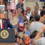 ‘Mom is voting for us’: Trump quips as protester disrupts South Carolina rally for Darline Graham