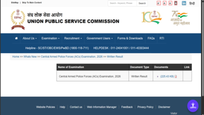 UPSC CAPF AC result 2026 out at upsc.gov.in: Check list of shortlisted candidates for PST, PET here