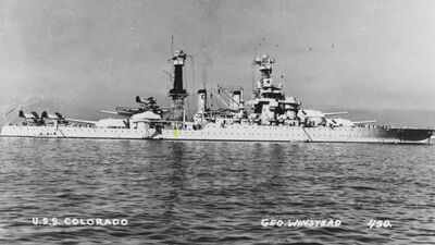 Tinian: In 1944, Japanese shore guns hit USS Colorado 22 times off Tinian, killing 43 and wounding 198; the battleship stayed in action and fired back