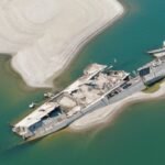 Sunken German warship from WWII resurfaces due to low river levels in Serbia