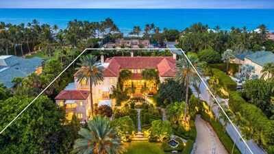 A 1920s Palm Beach mansion near Mar-a-Lago is now listed for  million; the 0.8-acre estate has 8 bedrooms, 10 bathrooms, a 6-car garage and decades of Florida history