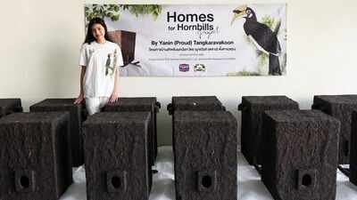 Meet Yanin ‘Proud’, a 17-year-old Thai student who built artificial hornbill nests from recycled plastic and won two global conservation awards | World News