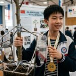 14-year-old Jia Mingxuan used plastic bottles and steel tubes to build a device for young trees; it won gold at a German invention exhibition |