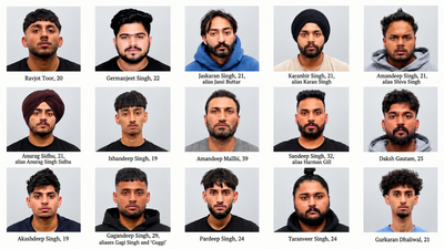 15 Indian-origin men charged in Canada extortion probe; police release photos | World News