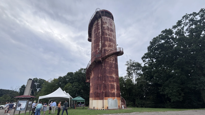 In 1937, Pittsburgh built a 102-foot water tank that doubled as a park lookout; closed for decades, it is getting a $3 million restoration to reopen its 154-step climb and skyline view