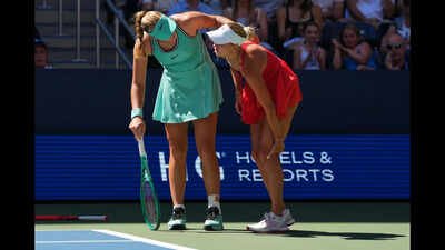 US Open: Mirra Andreeva rushes to injured friend Anastasia Potapova’s aid in touching moment | Tennis News