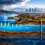 In 2023, record storms nearly refilled Los Angeles reservoirs and shallow aquifers; deeper groundwater recovered only about 25% of what it had lost since 2006
