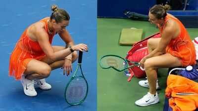 Devastated Aryna Sabalenka smashes racket, hits ball into crowd after US Open defeat to Elena Rybakina | Tennis News