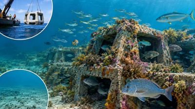 Western Australia sank 60 ten-tonne concrete fish boxes across two artificial reefs; three years later more than 60 fish species were recorded, up from about 12