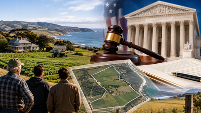 In 2017, a California farming family began fighting a rule tying a second home on 267 acres to future commercial farming; nine years later, the US Supreme Court declined to hear the appeal