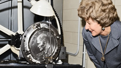 In 2008, a collector spotted an unusual Eisenhower dollar inside a tube of ordinary coins; one of only three known prototypes, it later sold for 4,000 and is now returning to auction