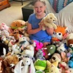 A 12-year-old North Carolina girl rescued 114 stuffed animals from thrift stores; she repaired every one by hand and donated them to children who lost their homes in fire