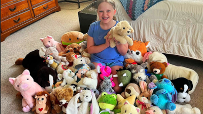 A 12-year-old North Carolina girl rescued 114 stuffed animals from thrift stores; she repaired every one by hand and donated them to children who lost their homes in fire