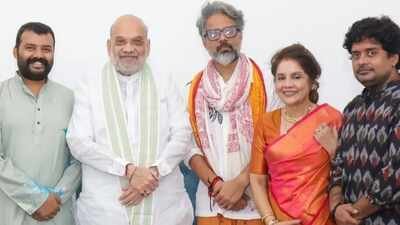 Team ‘Hanuman Ansh’ meets Amit Shah in Delhi after the film crosses Rs 300 crore, Home Minister speaks about Neem Karoli Baba during interaction | Hindi Movie News