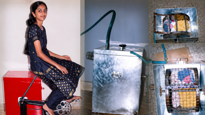 At 14, a Kerala girl turned an everyday bicycle into a low-cost washing machine for Rs 2,000 that could wash clothes without electricity﻿ |