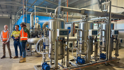 Australia switched on a $7.8 million wastewater plant that can process 700 megalitres a year; its inventor says it breaks down stubborn pollutants 16 times more efficiently