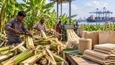 Bangladesh’s banana farmers once discarded the stems; the waste can now produce 37,778 tonnes of fibre a year and a  million export opportunity | World News