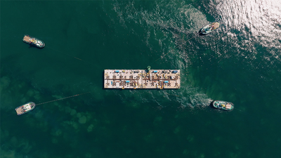 Belgium sank 23 concrete blocks weighing 22,000 tons each in the North Sea to build the world’s first artificial energy island in a €7B project