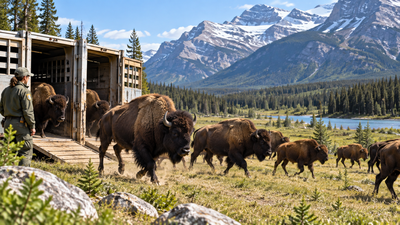 Canada released 26 bison into Banff National Park in 2017; the herd grew rapidly as scientists tracked its return to the wild | World News