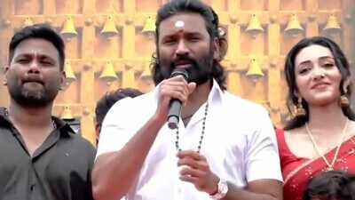 Dhanush begins ‘D56’ shoot with grand pooja at Maranadu Karuppanasamy temple in Sivaganga; fans gather in large numbers as actor says ‘go home safely’ amid camera dispute | Tamil Movie News