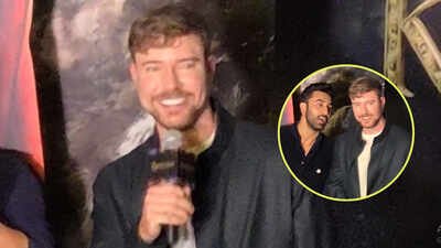 MrBeast joins Ranbir Kapoor and Sai Pallavi at ‘Ramayana’ event in Mumbai, chants ‘Jai Shree Ram’ after Ranbir’s prompt – WATCH Video |