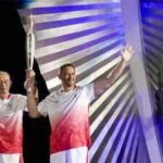 Father-son duo makes history: Five-time Asian Games champion Shigenobu Murofushi and Olympic gold medallist son Koji light cauldron in Aichi-Nagoya | Asian Games 2026 News