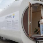 Retired wind turbines are being transformed into tiny solar-powered houses and recycled skis by a Swedish company