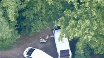 Watch: UK police robot targets vans near airbase used by US forces