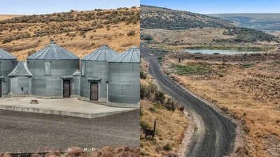 A 386-acre Washington ranch near Odessa, with four grain silos converted into living quarters, a private pond and water rights, has hit the market for 5,000