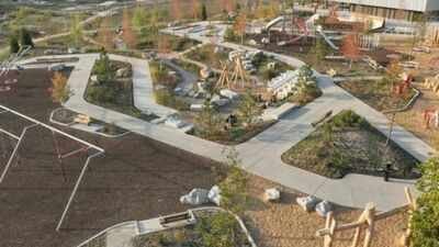 An Idaho horse-racing track that fell silent in 2015 has reopened as a  million, 50-acre public park with restored wetlands, more than three miles of trails and a skate park built by Olympic venue designers