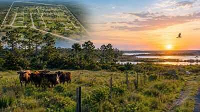 A Florida owner planned 52 ten-acre homesites across his 625-acre cattle ranch if the county would not buy it; after two years of talks, officials agreed to pay .8 million and stop the development