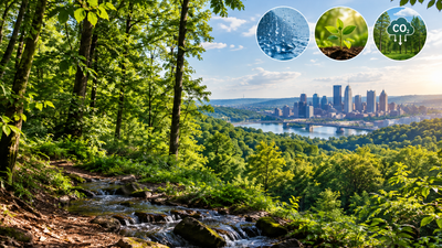 Pennsylvania awarded 7,200 to permanently protect 27 acres near Pittsburgh; officials estimate the woodland can absorb 22.5 million gallons of rainwater and sequester over 100,000 pounds of carbon a year