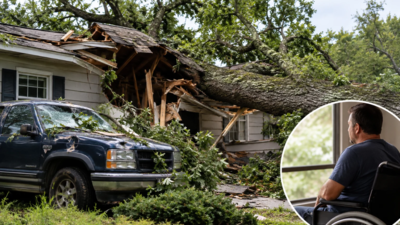 Georgia renter warned his landlord about an 80-year-old tree next door after branches hit his home and truck; when it later crushed the house and left him paralysed, an appeals court revived his claims