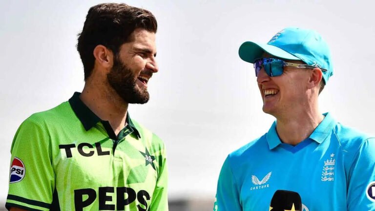 Pakistan 241/6 in 43.5 Overs