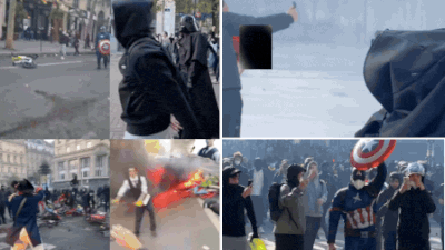 Avengers Assemble: From Captain America to Spider-Man, superheroes run wild as France protests turn violent