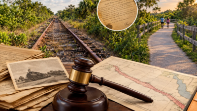 Old deeds and a 1926 condemnation judgment governed a 7.68-mile Florida rail corridor; when a public trail was proposed in 2019, landowners sought compensation, but a federal appeals court rejected their claim
